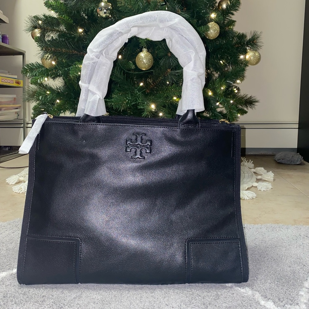 NWT Tory Burch Ella Canvas Leather Tote Bag